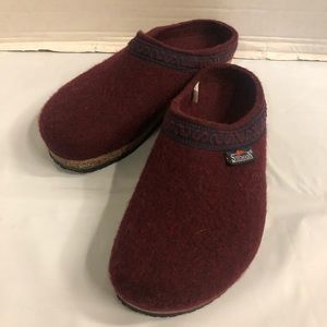 STEGMANN Women's Merlot Red Classic Cork Wool Slip On Clog Slippers